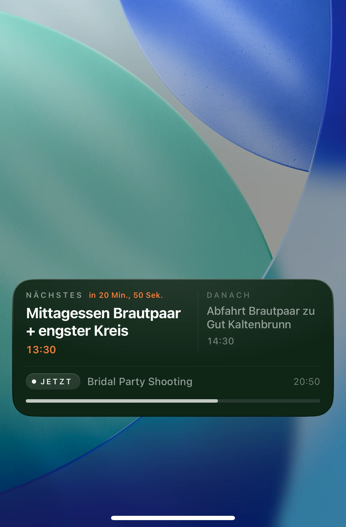 Live-Widget auf Sperrbildschirm